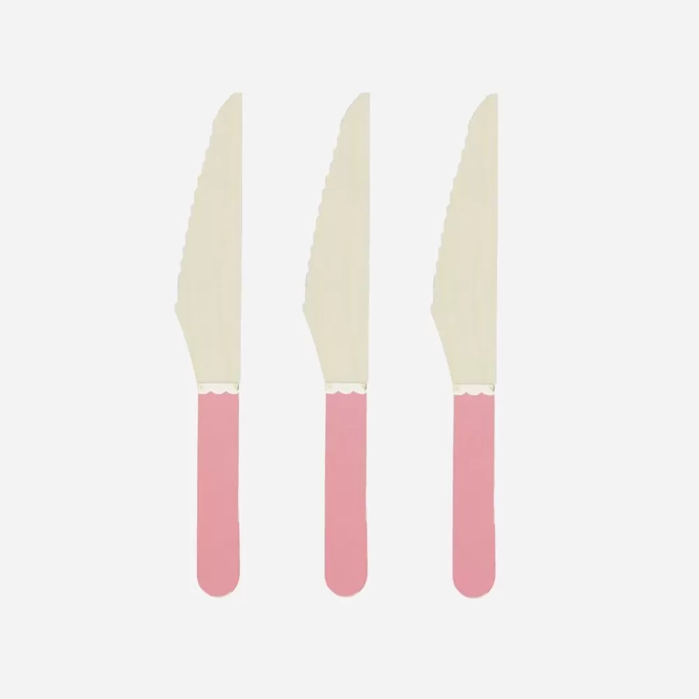 Sale Wooden Cutlery: 8 Neon Pink Knives Vaisselle Unie
